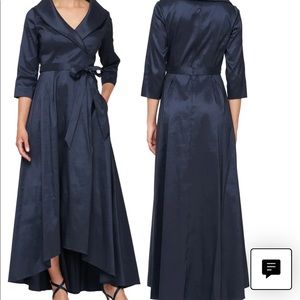 Dress - portrait collar faux wrap